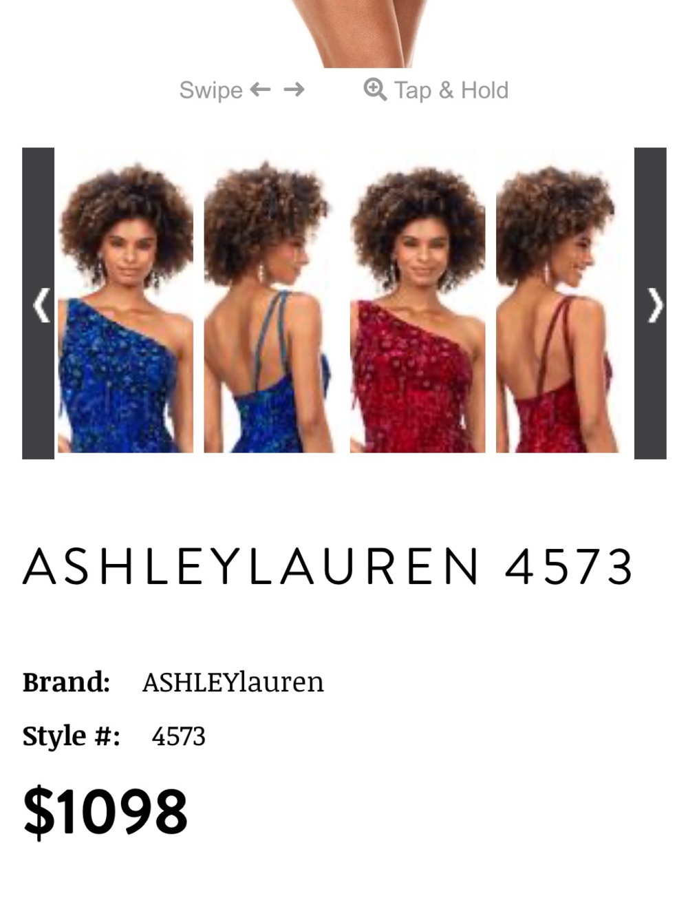 One-Shoulder Royal Blue Sequin Romper with Draped Cape - Picture 10 of 10